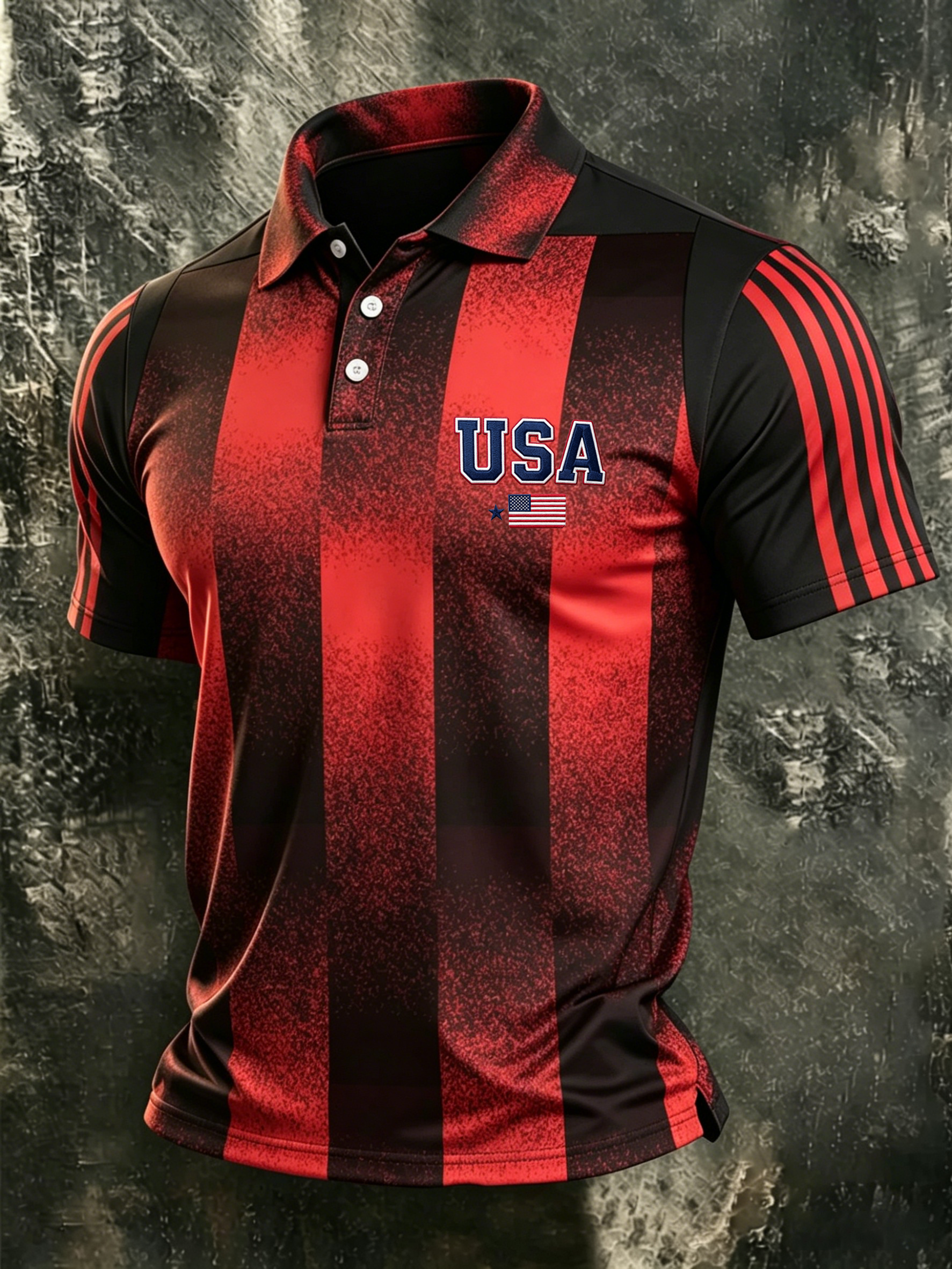Men'S Casual 250Th Anniversary Celebration Of The Founding Of The United States, Geometric Personalized Printed Polo Shirt