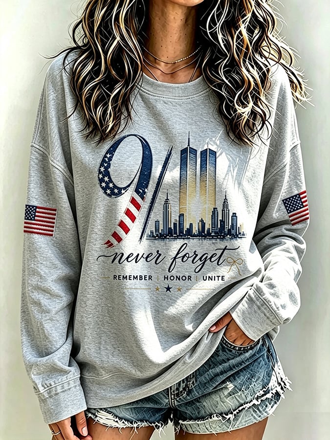 Women's Never Forget September 11 Print Top