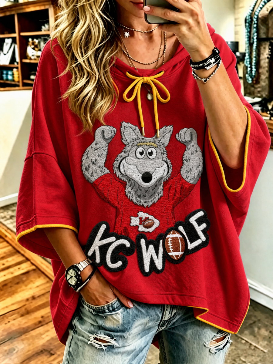 Women's Football Printed Casual Hoodie