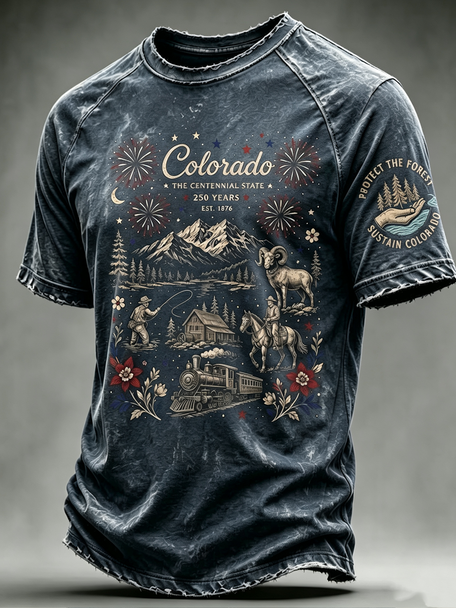 Men's Colorado Strong Print Short Sleeve T-Shirt