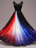 Women'S Independence Day USA Celebration Sleeveless Dress