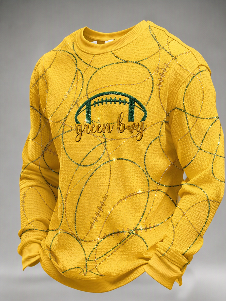 Men's Football Printed Waffle T-Shirt