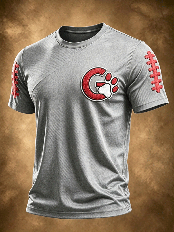 Men's Football Print Casual Printed T-shirt
