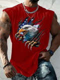 Men's Vintage America Flag Print Vests
