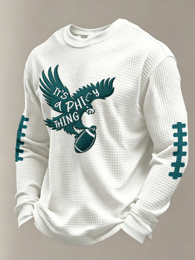 Men's Football print waffle T-shirt