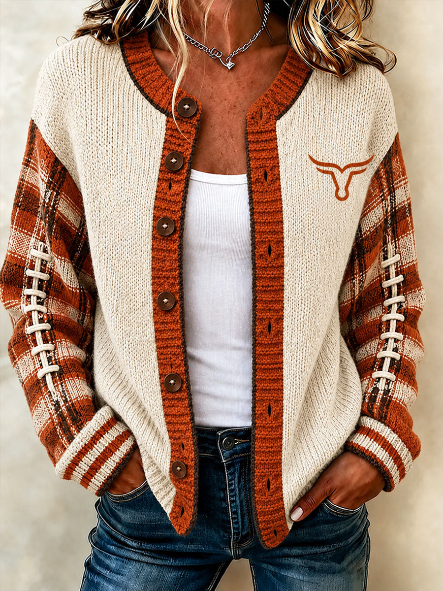 Women's American football knit cardigan