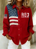 Women's Retro Red Friday Print Shirt