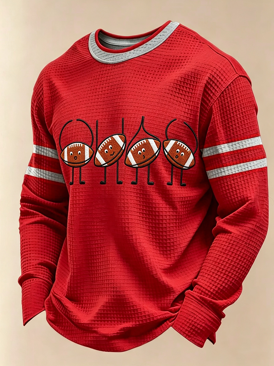 Men'S Rugby Printed Waffle T-Shirt