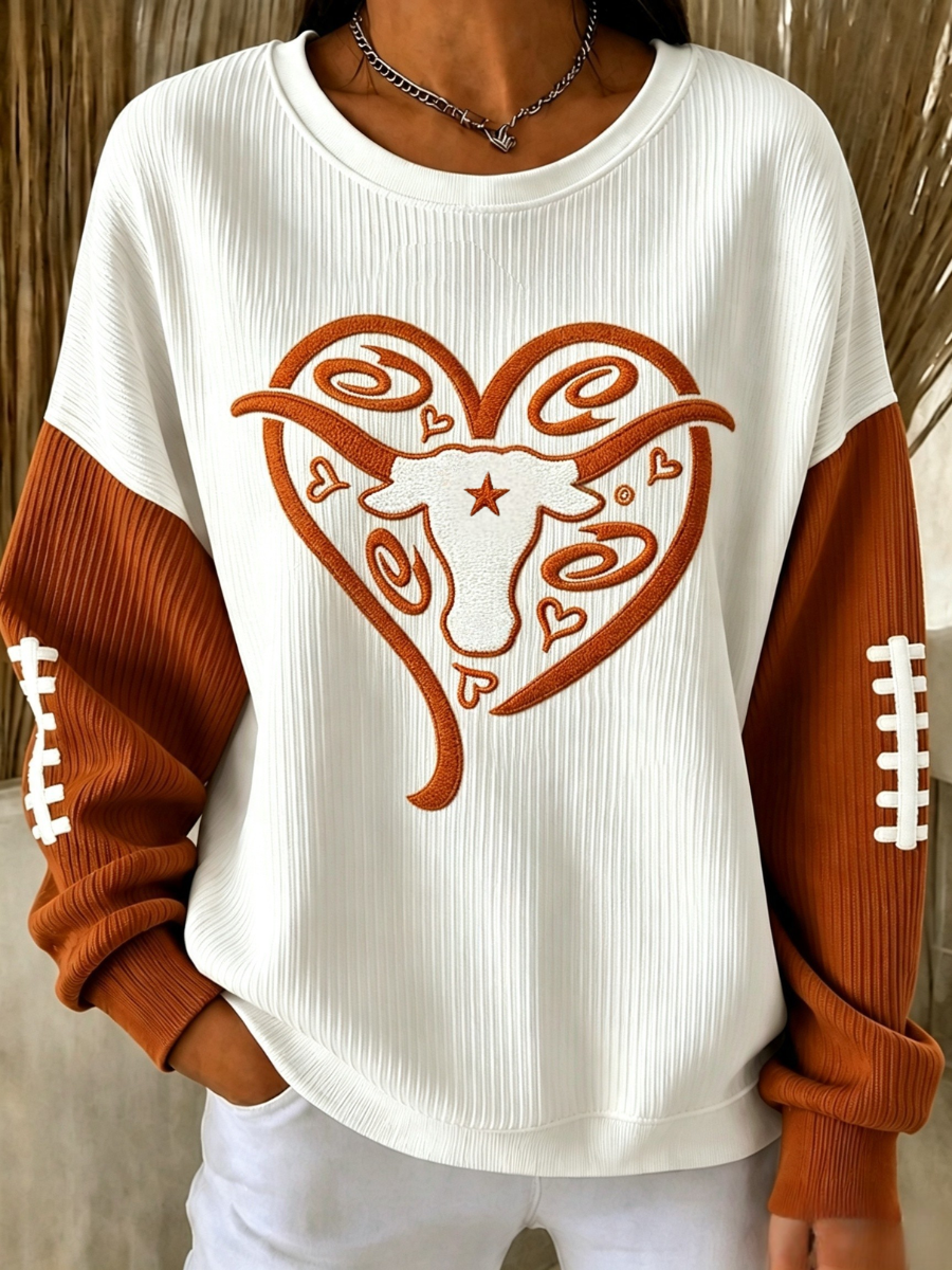 Women's Football Print Casual Sweatshirt