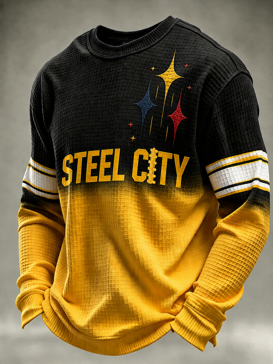 Men'S Football Printed Waffle T-Shirt