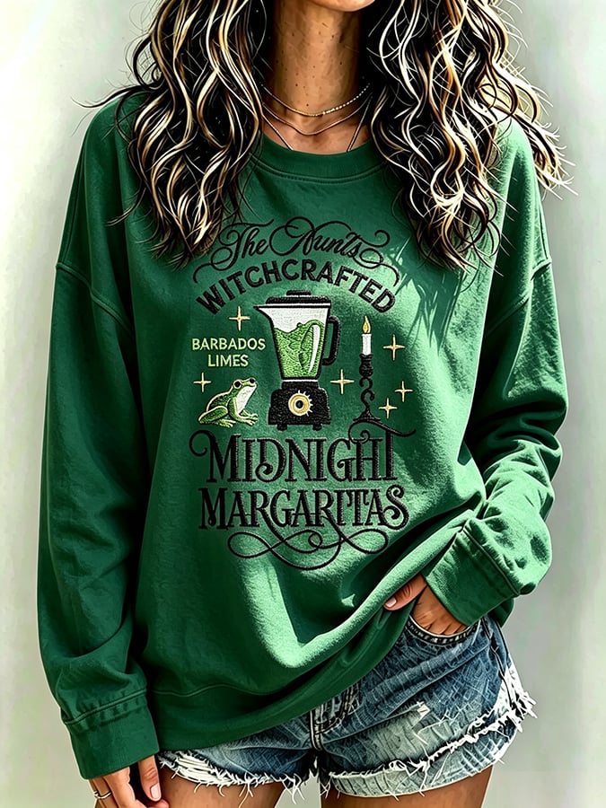 Women's Always Throw Spilled Salt Over Your Left Shoulder Print Casual Sweatshirt