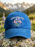 Retro Colorado Columbine Print Baseball Cap