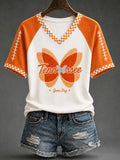 Women's Football Commemorative Printed Casual T-Shirt