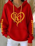Women's Football Print Casual Sweatshirt