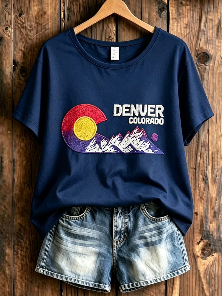 Women'S Colorado Strong Vintage Colorado Flag Mountain Forest T-Shirt