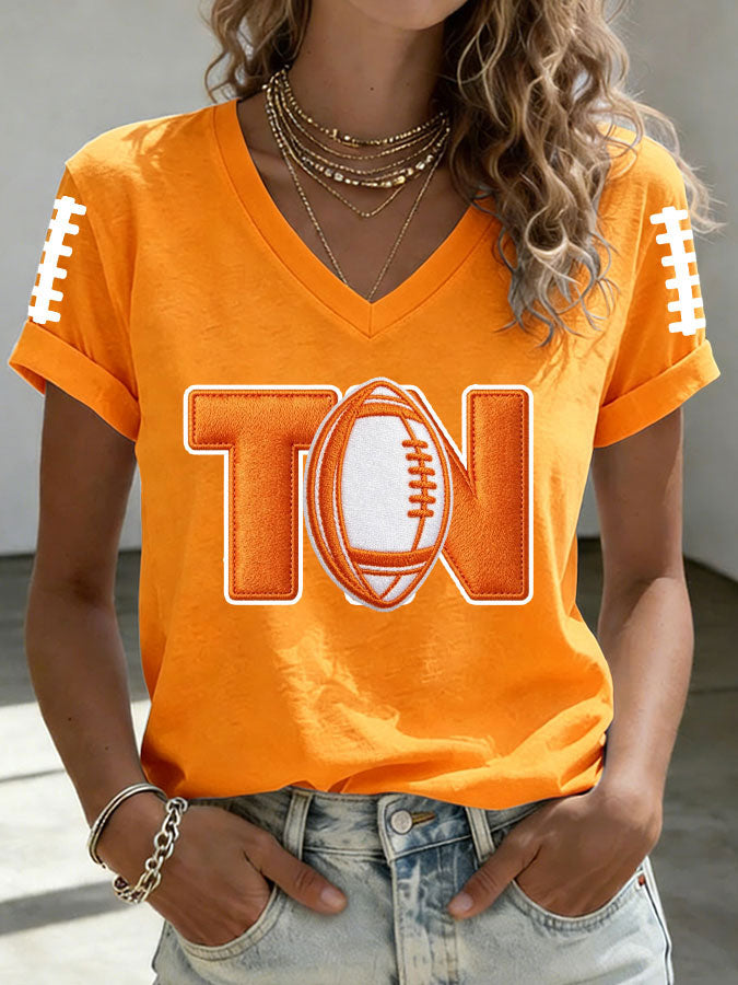 Women'S Football Print Short-Sleeve T-Shirt