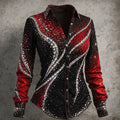 Women's Sequin Art Print Casual Shirt