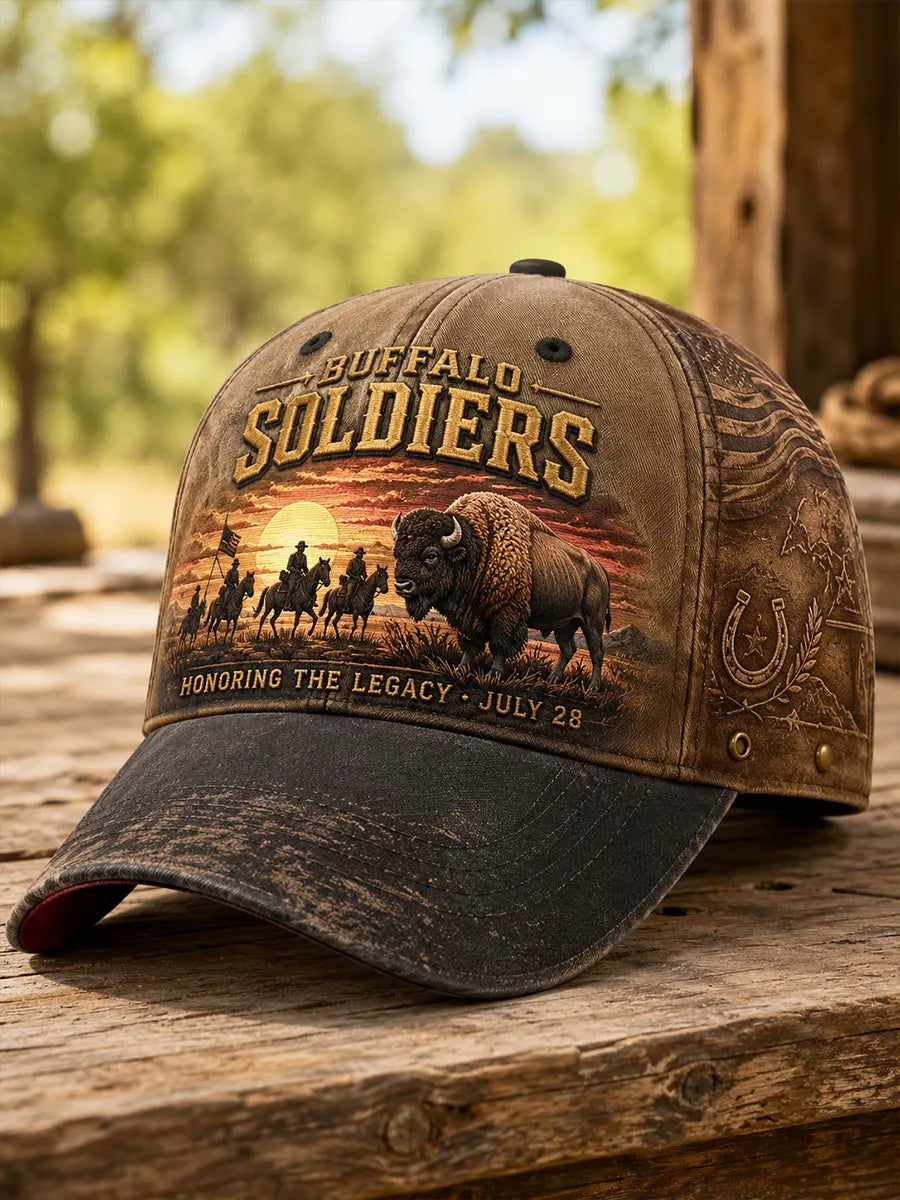 Buffalo Soldiers 1866 Heritage Art Print Vintage Baseball Cap